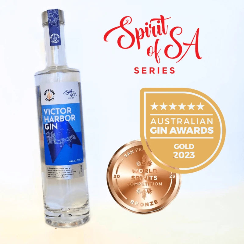 Victor Harbor Gin bottle with &