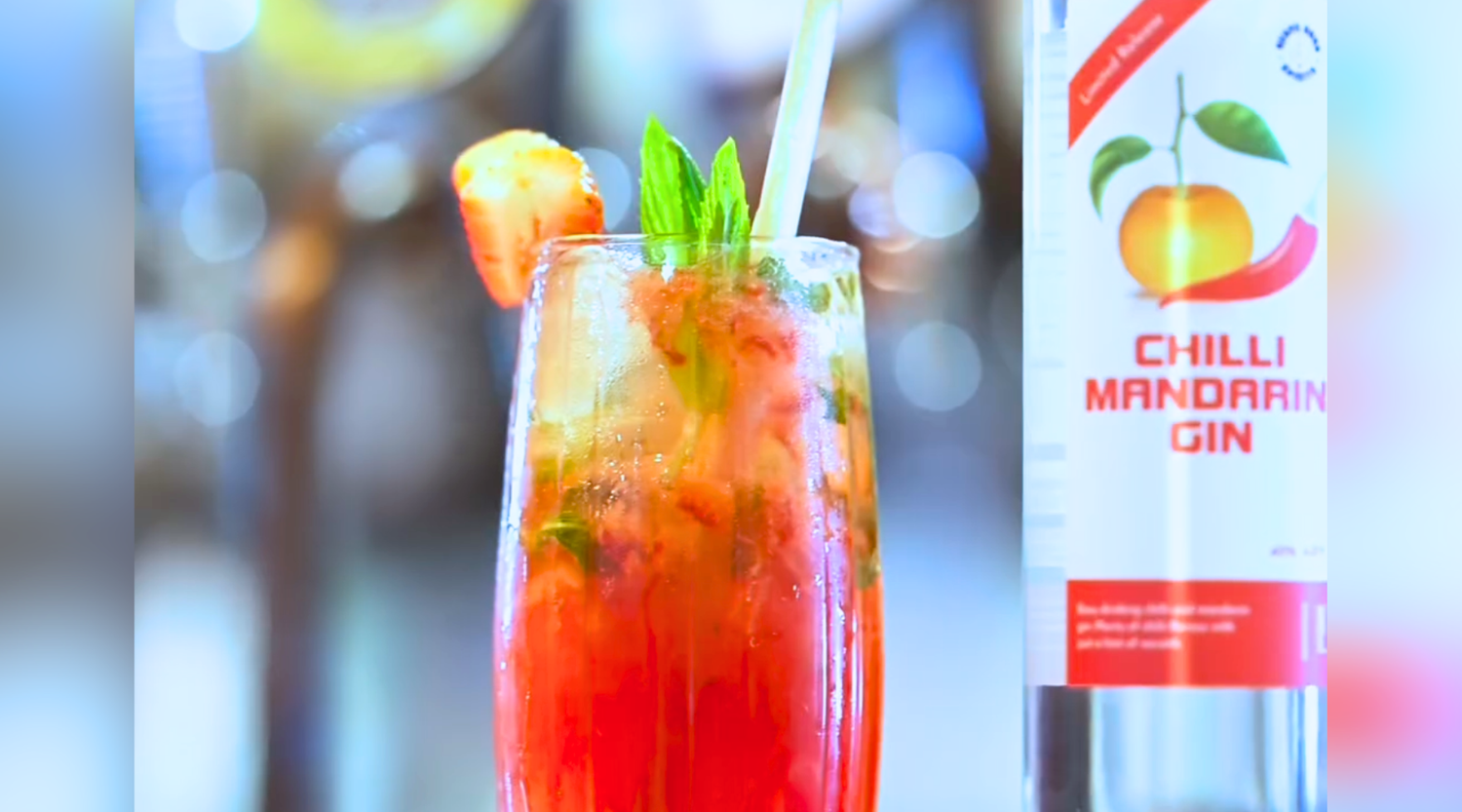 Chilli-Strawberry Gin Cocktail