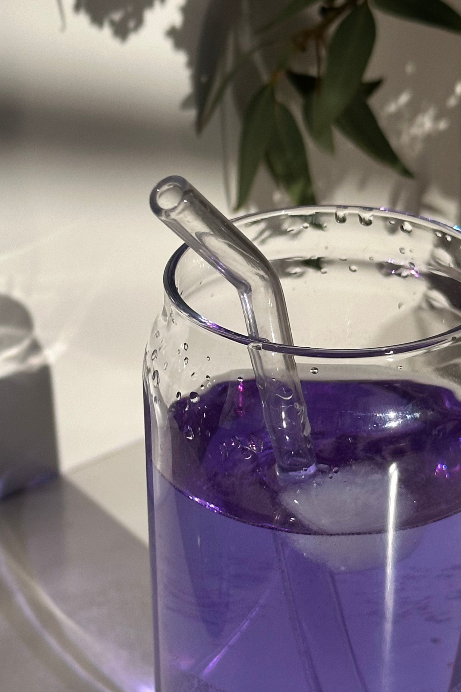 Blue Lake Gin &amp; tonic with a straw